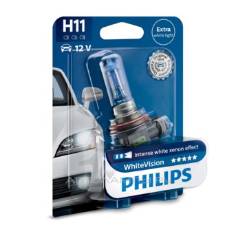 H11 12V- 55W (PGJ19-2) (��������� ����� ����) White Vision ������� (1��.) 12362WHVB1
