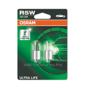 R5W 12V-5W (BA15s) (������. ���� ������) Ultra Life (������� 2��.) 5007ULT-02B