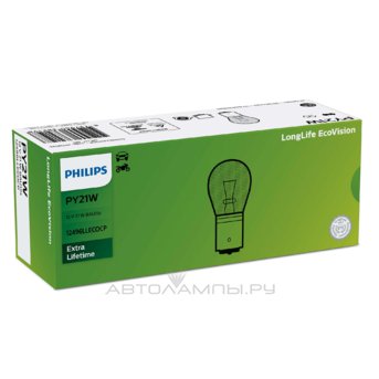 PY21W 12V-21W (BAU15s) (увелич. срок службы) LongLife EcoVision 12496LLECOCP