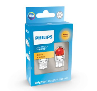 W21W 12V-LED (W3x16d) Amber 2,3W Ultinon Pro6000 (ку.2шт.) 11065AU60X2